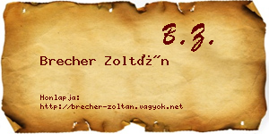 Brecher Zoltán névjegykártya