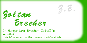 zoltan brecher business card